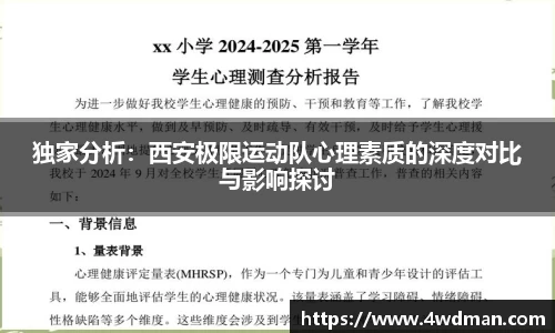 独家分析：西安极限运动队心理素质的深度对比与影响探讨